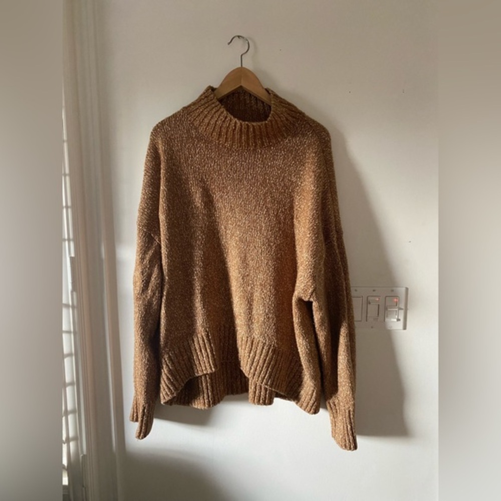 Oversized‎ Fall Chunky Knit Turtleneck Sweater - Brown - Size Medium - H&M